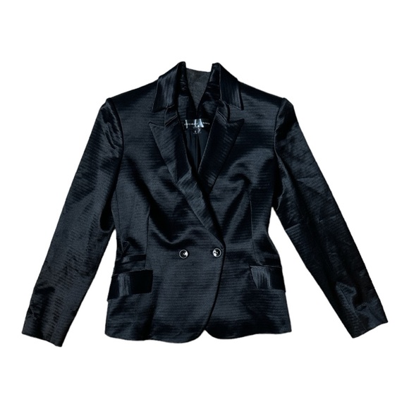 THEYSKENS THEORY JUX SATEEN CROPPED LONG SLEEVE BLACK BLAZER - Picture 10 of 15